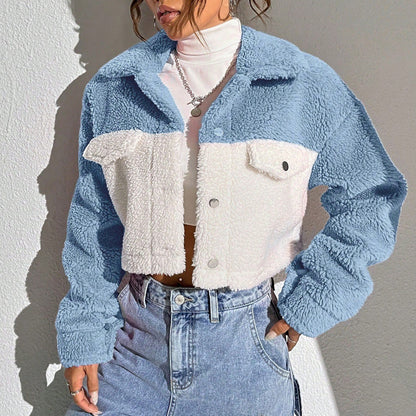 Dames Teddyjas met Kraag en Contrasterende Kleuren
