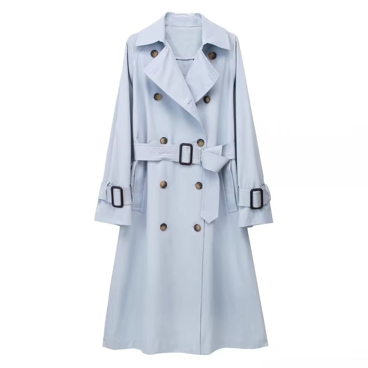Dames Trenchcoat Lange Trendy Voorjaarsjas met Ceintuur