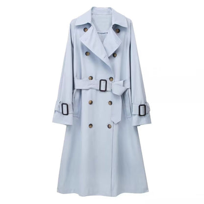Dames Trenchcoat Lange Trendy Voorjaarsjas met Ceintuur
