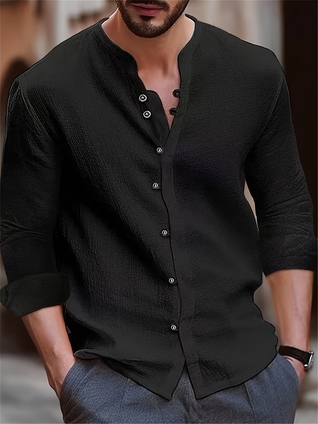 Linnen Shirt Heren Casual Zomer Kleding