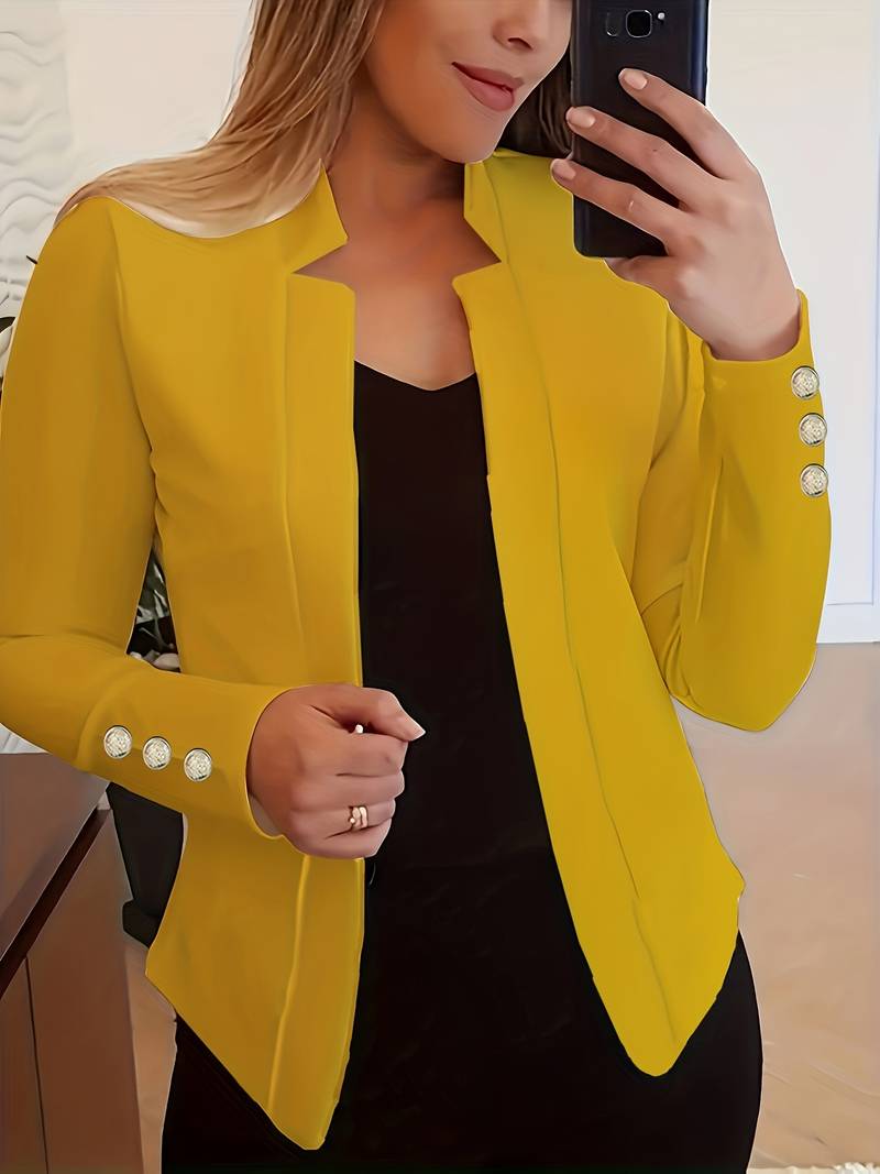 Casual Dames Blazer met Knopen – Lichtgewicht Katoen, Lange Mouw