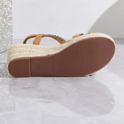 Dames Sandalen Sleehak met Strass Glitters
