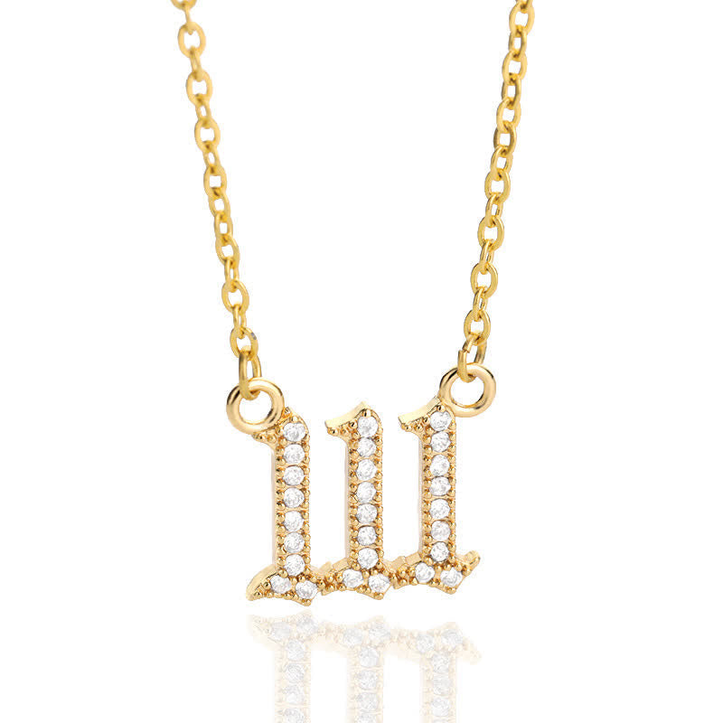 Zirkonia Halsketting Engelengetallen Glimmend Zilver