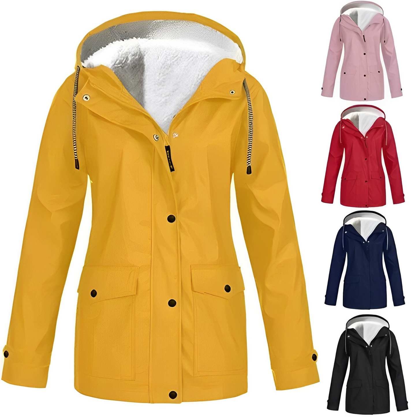 Dames Regenjas Fleece Gevoerd Waterdicht Warm