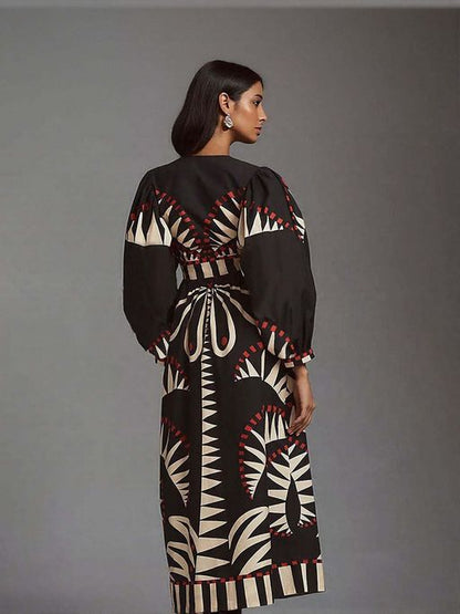 Bria | Cappotto lungo a contrasto retrò