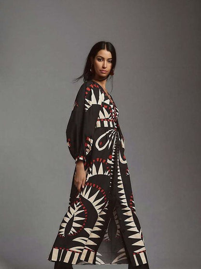 Bria | Cappotto lungo a contrasto retrò