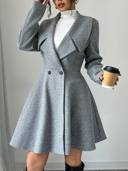 Dames Wollen Jas Elegante Look Getailleerd Model