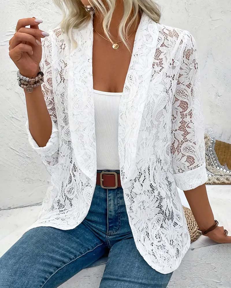 Dames Kanten Blazer Elegante Jas - Mode Vibes