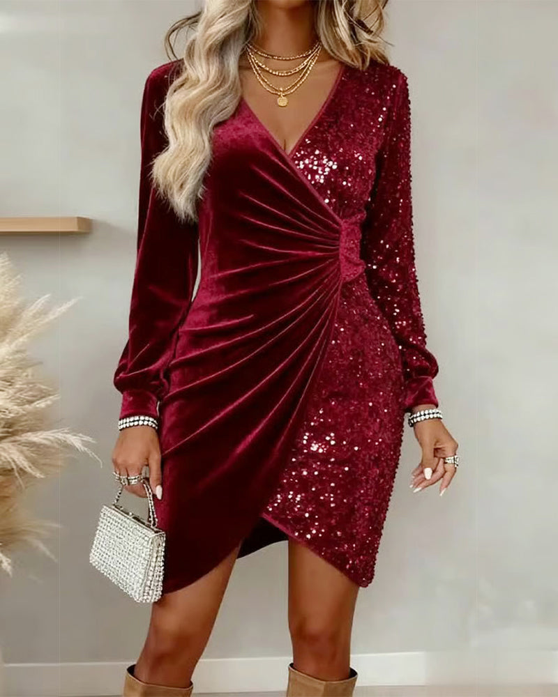 Dames Feestjurk Velvet Elegante Pasvorm