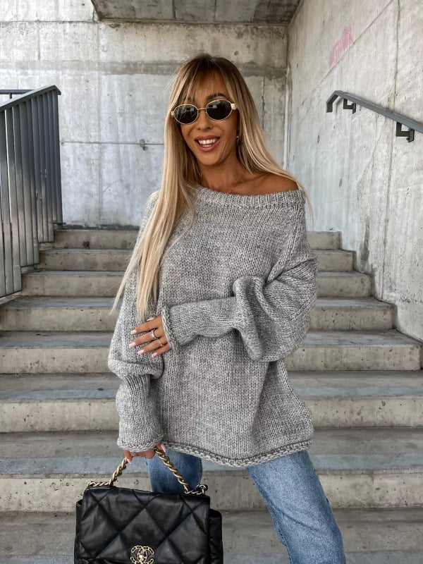 Dames Gebreide Off-shoulder Trui Stijlvol Elegante Rona