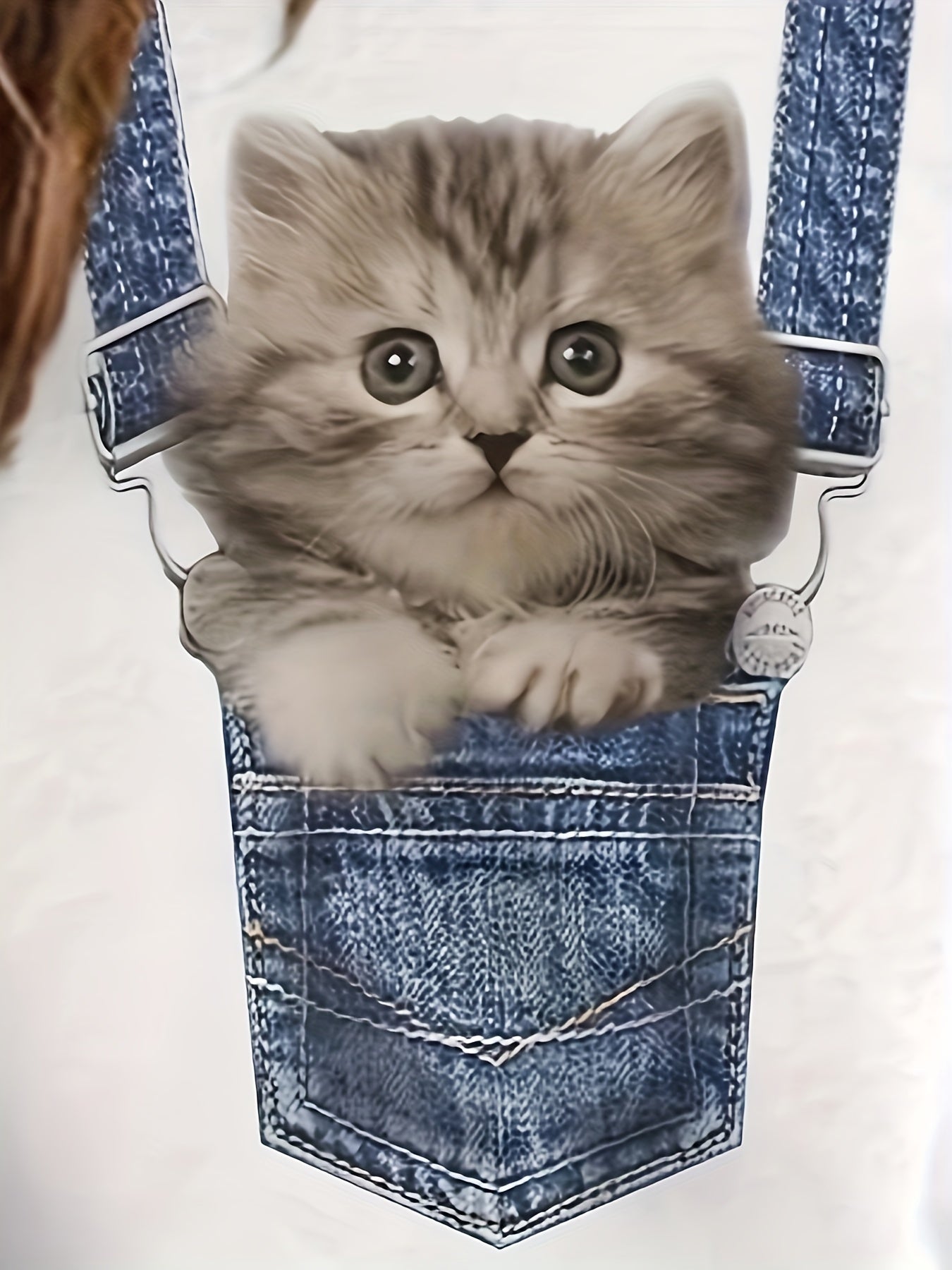 Kattent-shirt met Trendy Print en Pastelkleuren