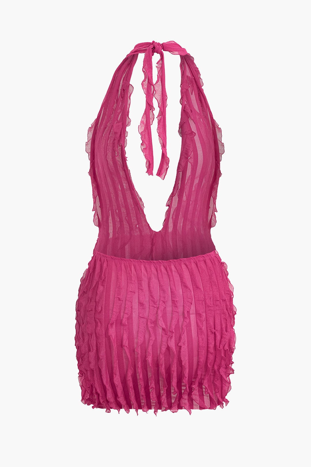 Mini-jurk Transparant Sexy Met Diepe Halslijn