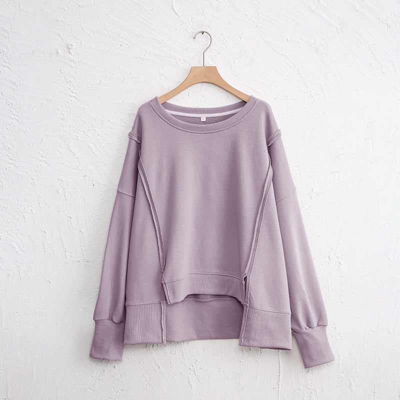 Dames Sweater Warm Losse Pasvorm Met Rauwe Randen