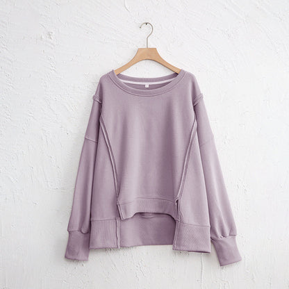 Dames Sweater Warm Losse Pasvorm Met Rauwe Randen