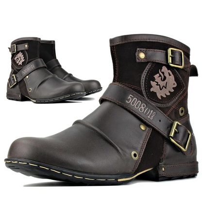 Herenlaarzen Vintage Stijl Leren Boots