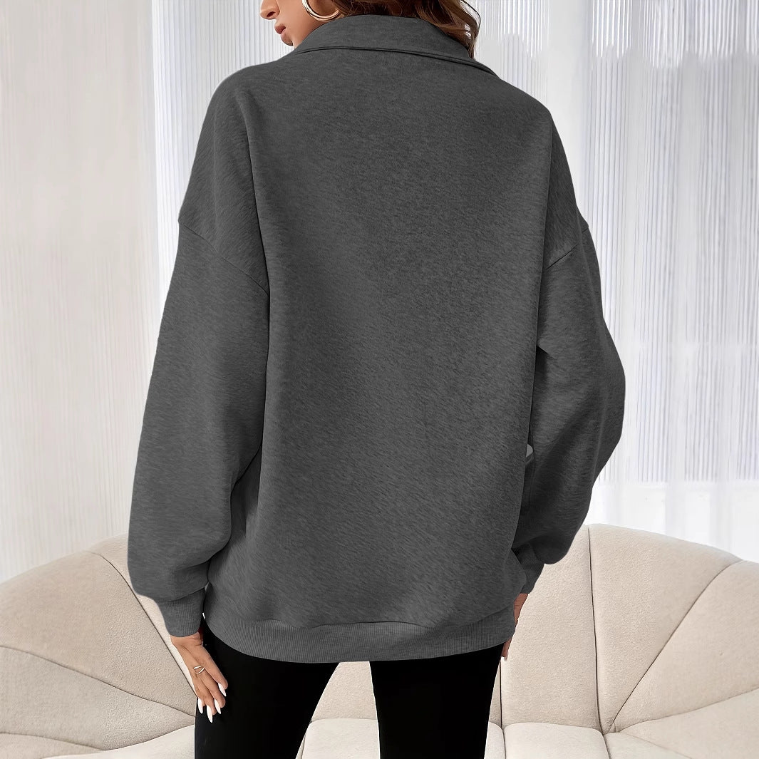 Dames Half-Zip Sweater Comfortabel Zacht Casual