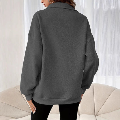 Dames Half-Zip Sweater Comfortabel Zacht Casual