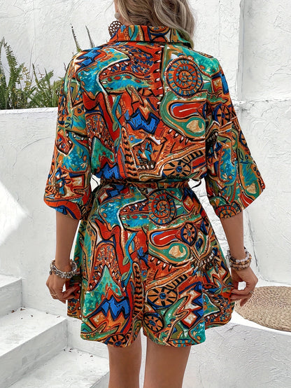 VELANORA- Bloemenprint Korte Romper