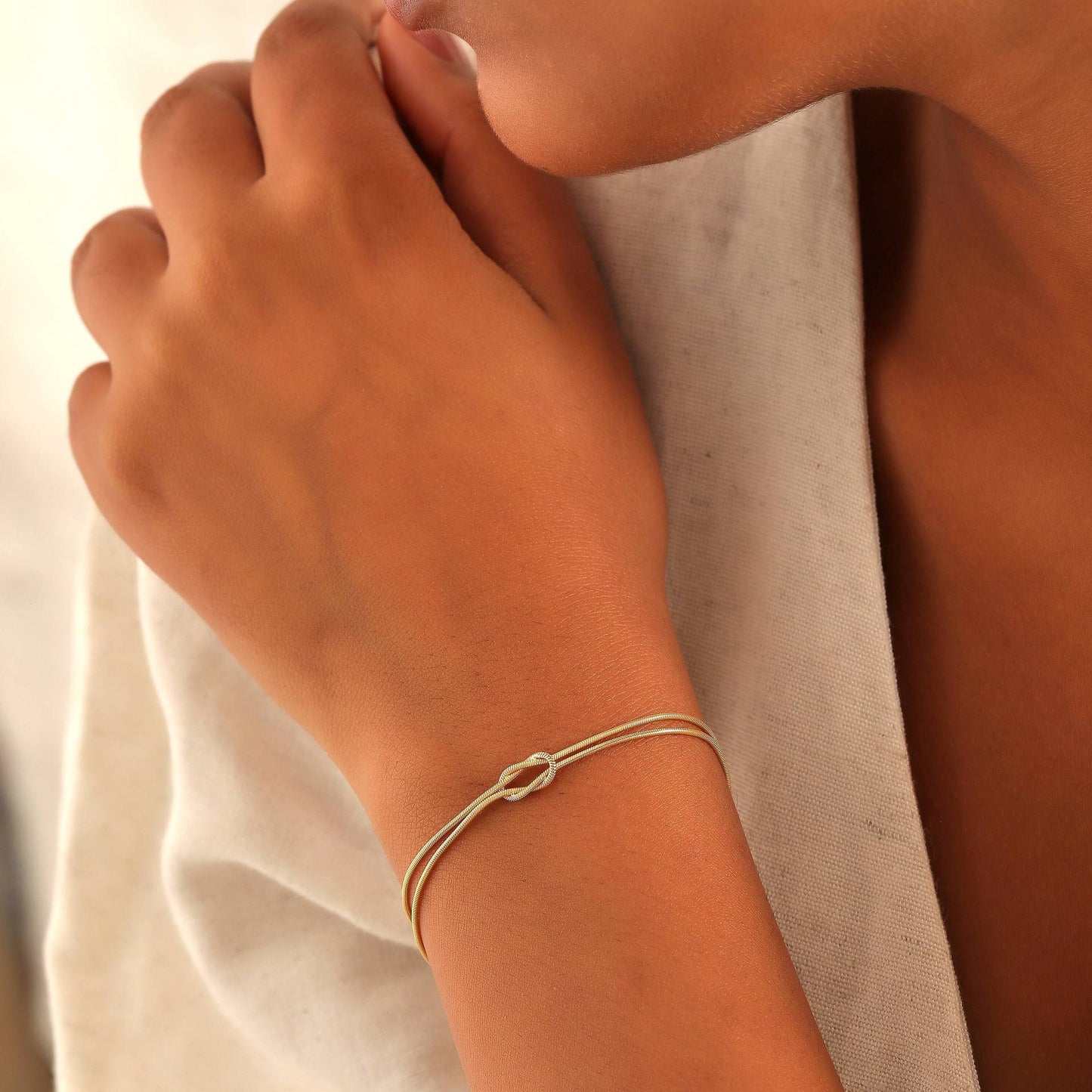 Dames Armband Roestvrij Staal met Liefdesknoop Simpel Design - Mode Vibes