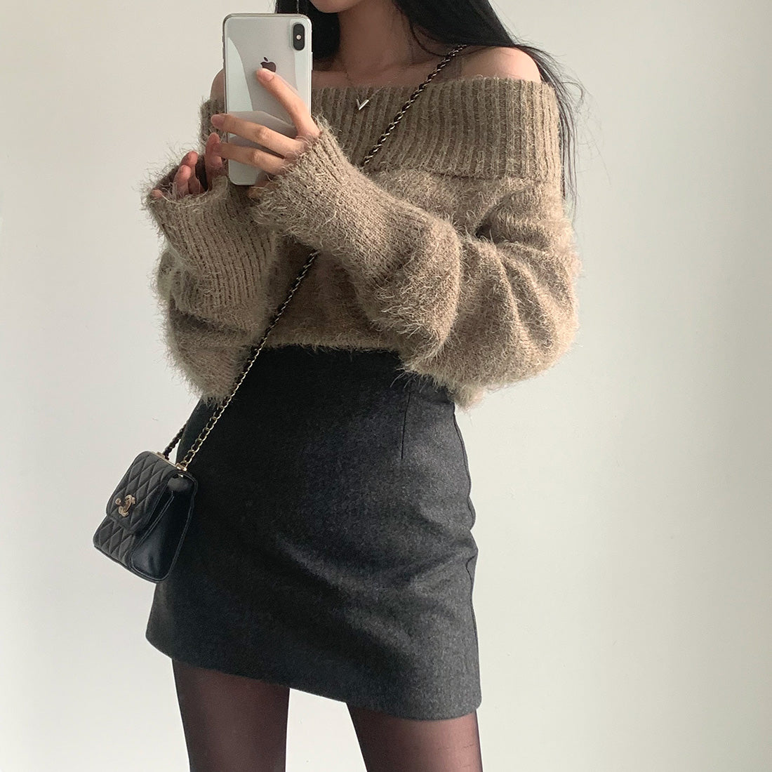 Dames Gebreide Off-shoulder Trui Stijlvol Trendy