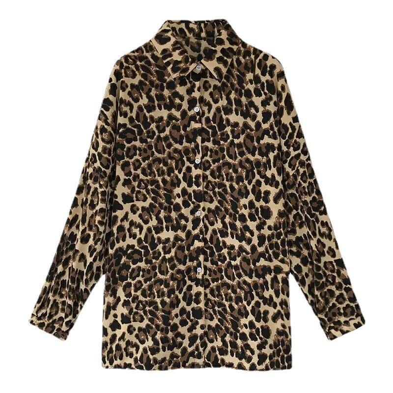 Dames Blouse Panterprint Lange Mouw Moderne Stijl