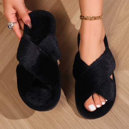 Bianca | Pantofole eleganti con punta aperta