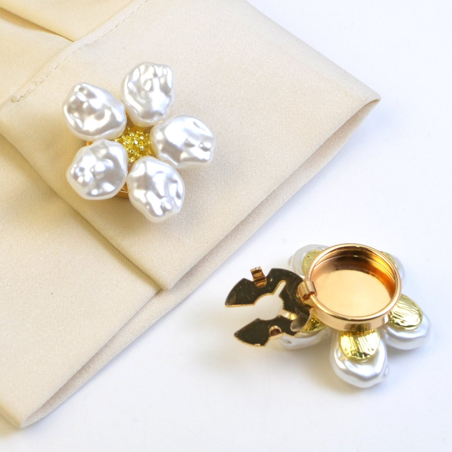 Dames Manchetknopen met Parels Mooi Elegante Ontwerp