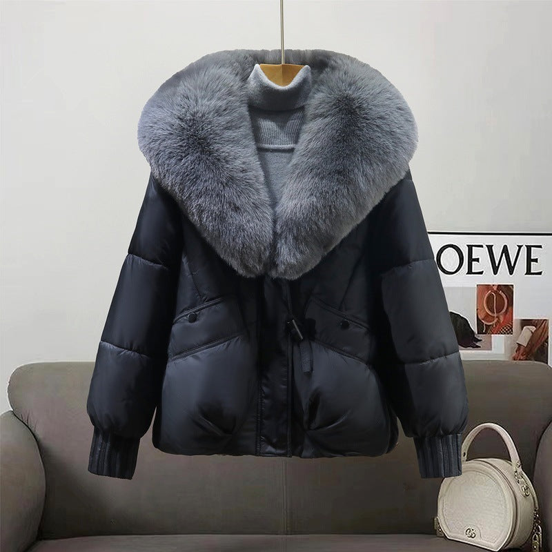 Dames Winterjas met Imitatiebontkraag Luxe Koreaanse Stijl