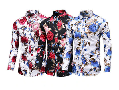 Mannen Overhemd Bloemenprint Casual Stijl