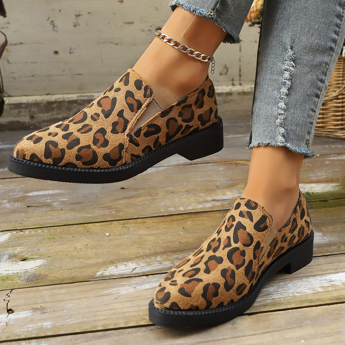 Dames Instappers Panterprint Elegant Modieus Sneakers
