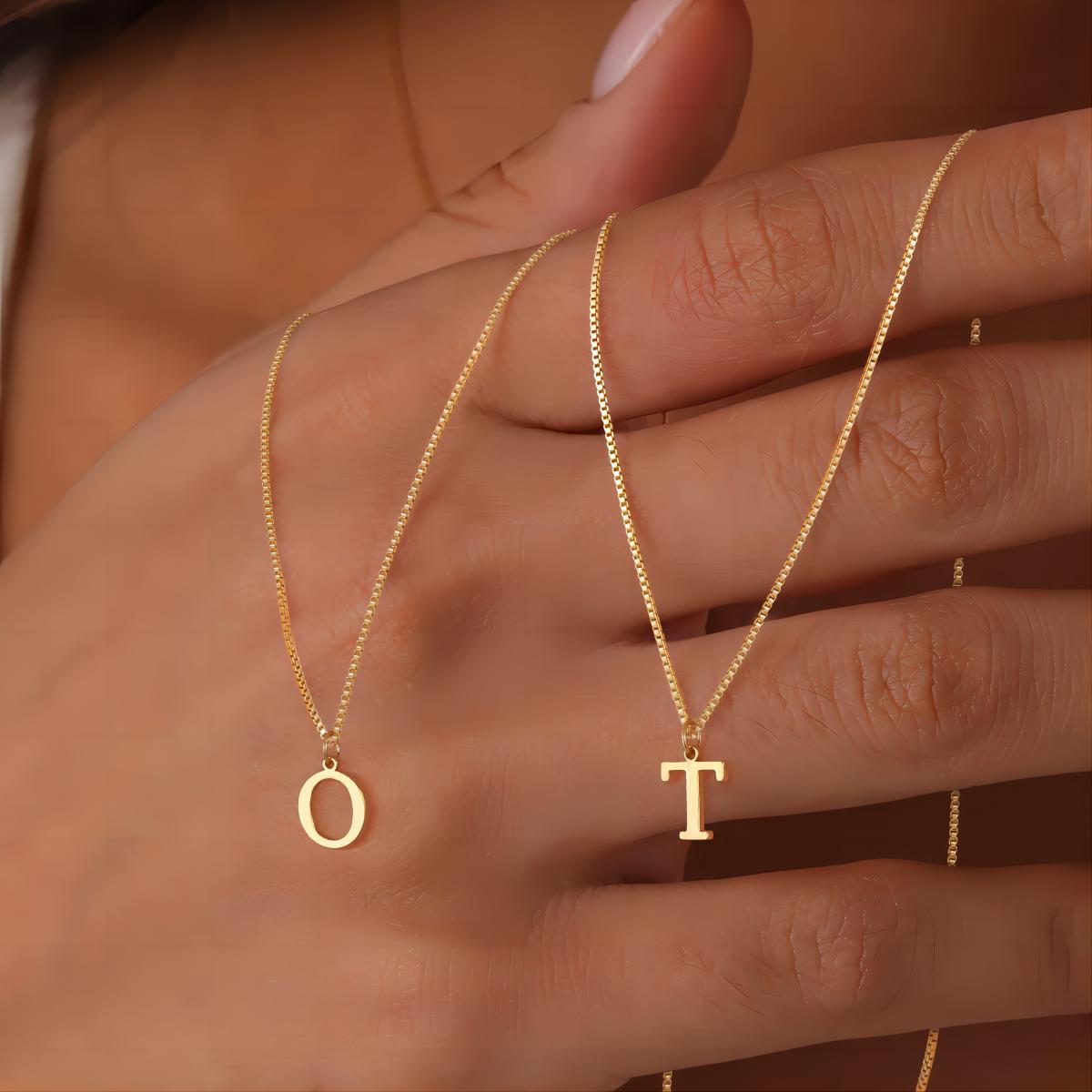 Gouden Ketting met Initialen Letter Lanette voor Dames