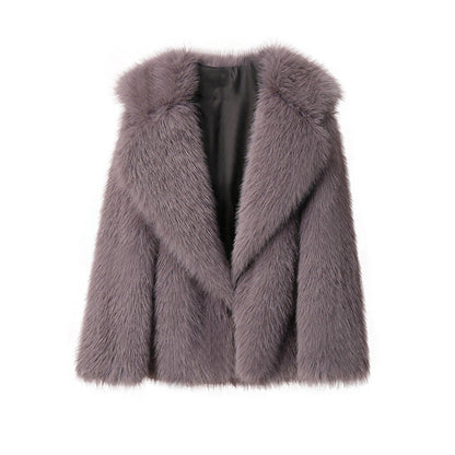 Dames Faux Fur Jas Grote Kraag Trendy Stijlvolle Zomerjas