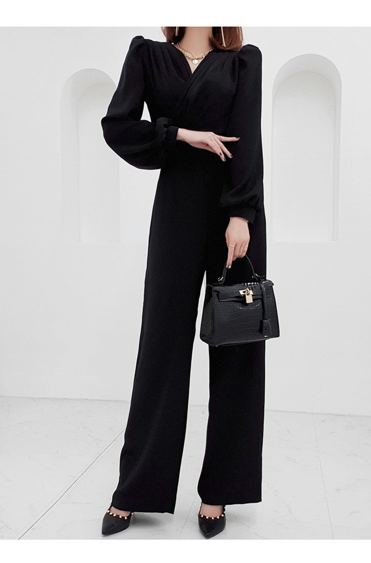 Dames Jumpsuit Elegante Hoge Taille V-Hals Trendy