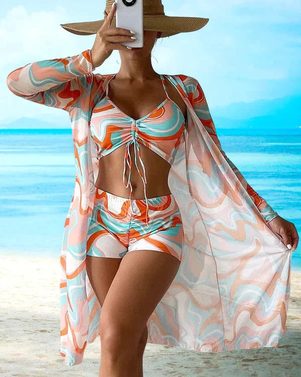 Bikiniset Bloemmotief 3-delig Zomer Badpak - Mode Vibes