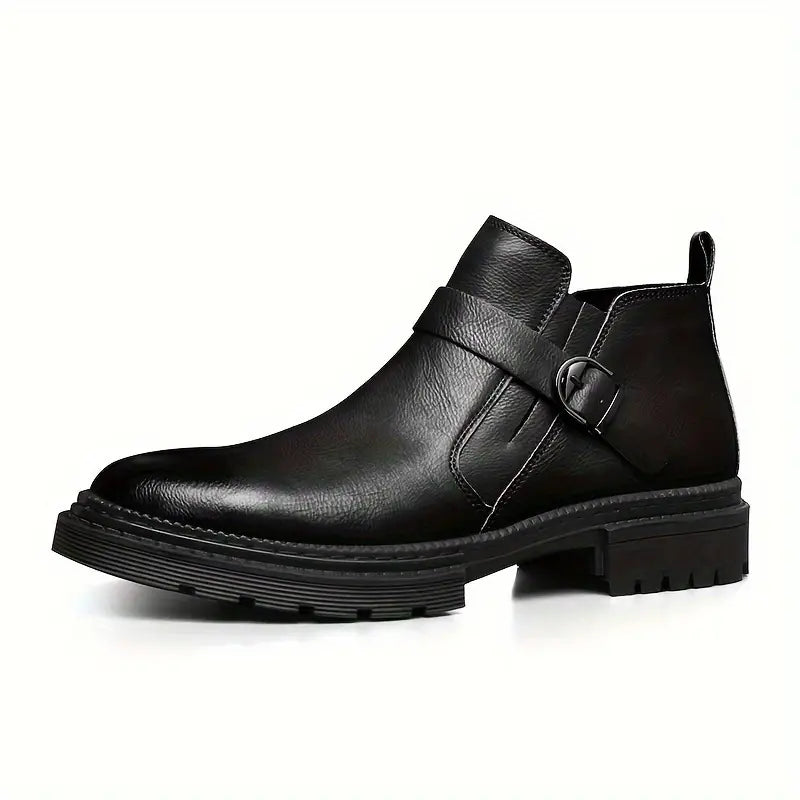 Leren Herenboots Klassiek met Gesp en Zool - Mode Vibes