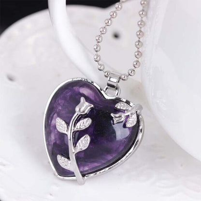 Rozenkwarts Halsketting Hartvormige Edelsteen Sieraden