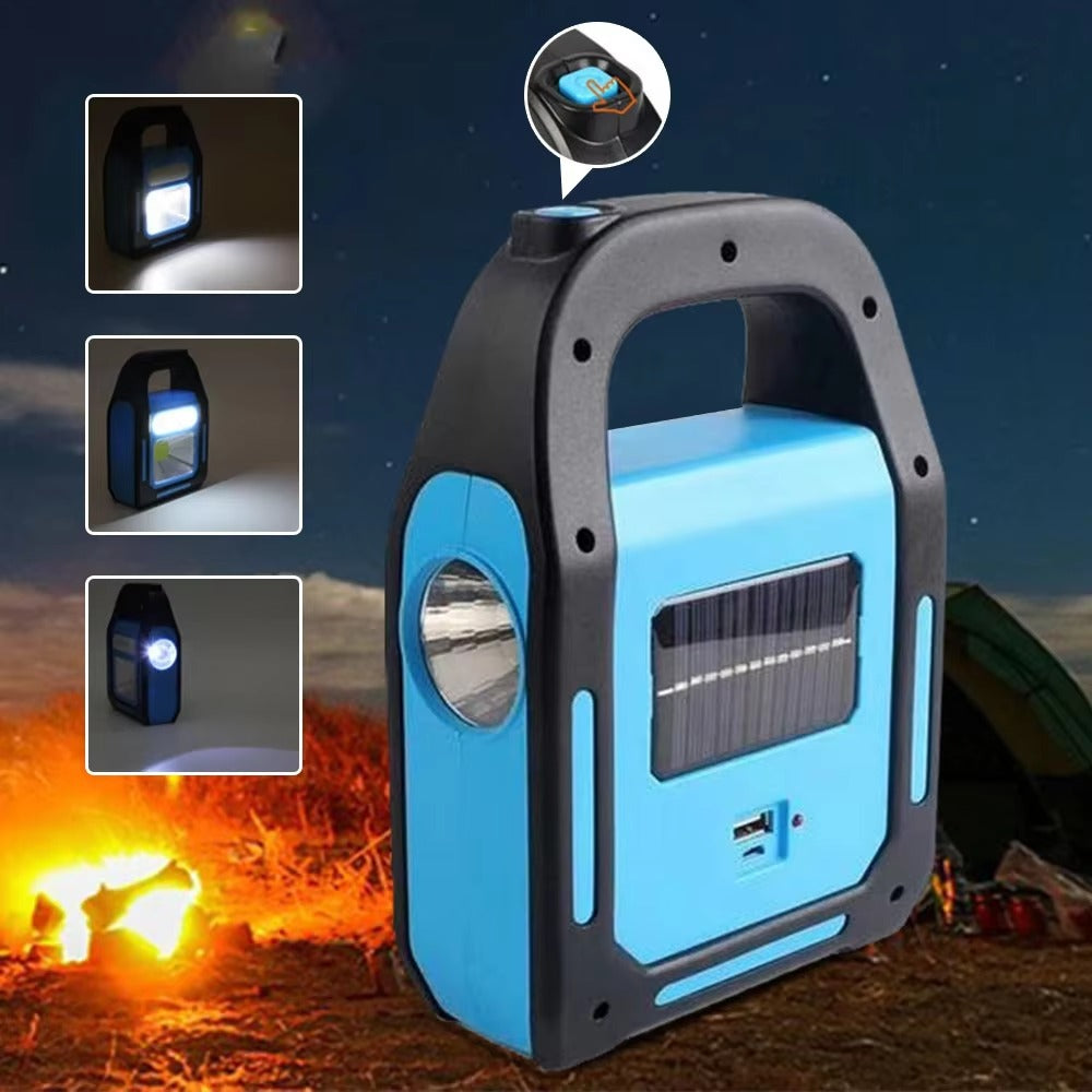 Campinglantaarn Oplaadbaar met Powerbank en Zonnepaneel