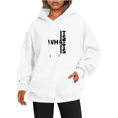 Dames Hoodie Warm met Leuke Statement Tekst Print