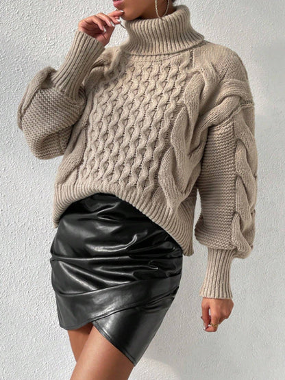 Dames Kabeltrui Warm Elegante Coltrui Zwart