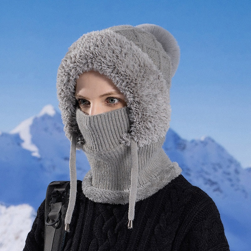 Dames Muts met Sjaal Warm voor Ski en Winter