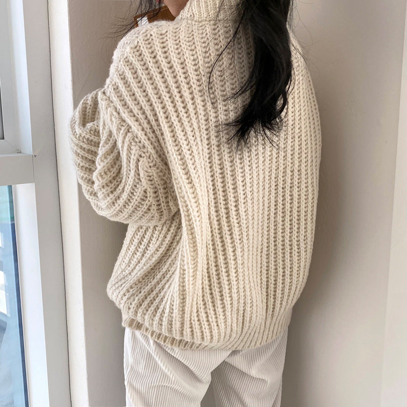 Dames Grof Gebreide Oversized Trui Trendy Modieus