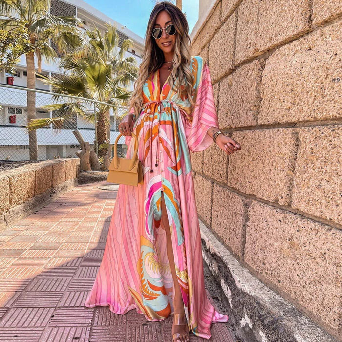 Zomerjurk met Bloemenprint - Strandjurk voor Vrouw - Mode Vibes