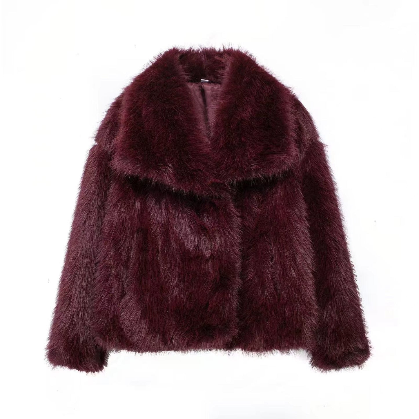 Dames Faux Fur Jas Kort Oversized Luxe Zacht
