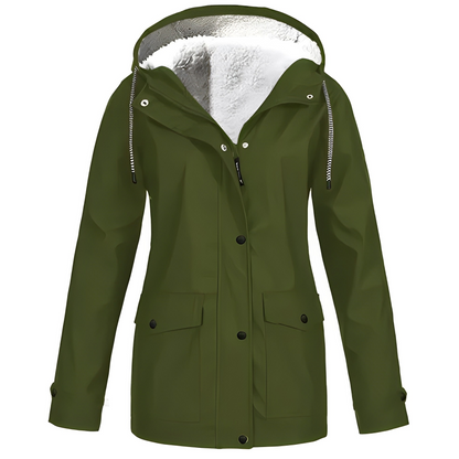 Dames Regenjas Fleece Gevoerd Waterdicht Warm