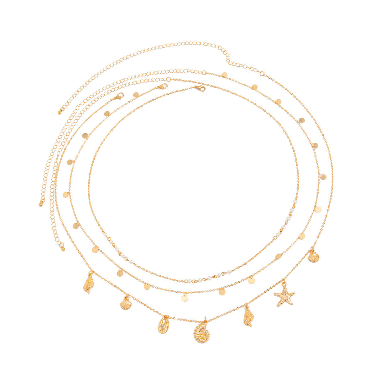 Ketting met Parels en Schelpen voor Dames Zilver