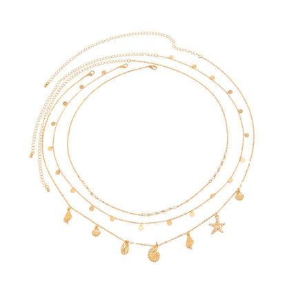Ketting met Parels en Schelpen voor Dames Zilver