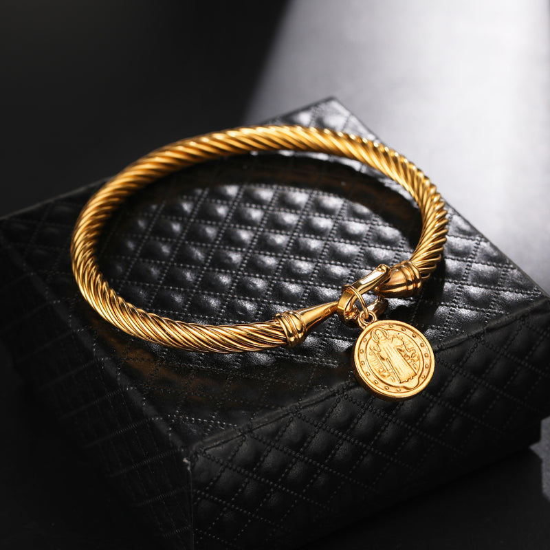 Katholieke Bedelarmband Heilige Benedictus Zilverkleurig