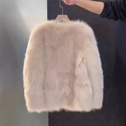 Dames Faux Fur Jas Luxe Met Zakken