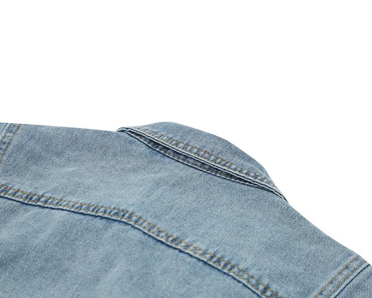 Dames Biker Jacket Kort Denim Model met Grote Kraag