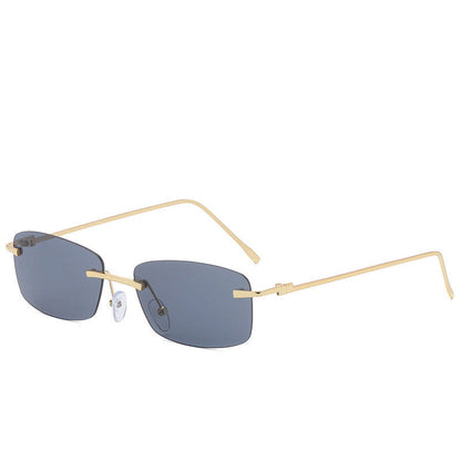Dames Zonnebril Randloos Rechte Glazen Trendy Stijl